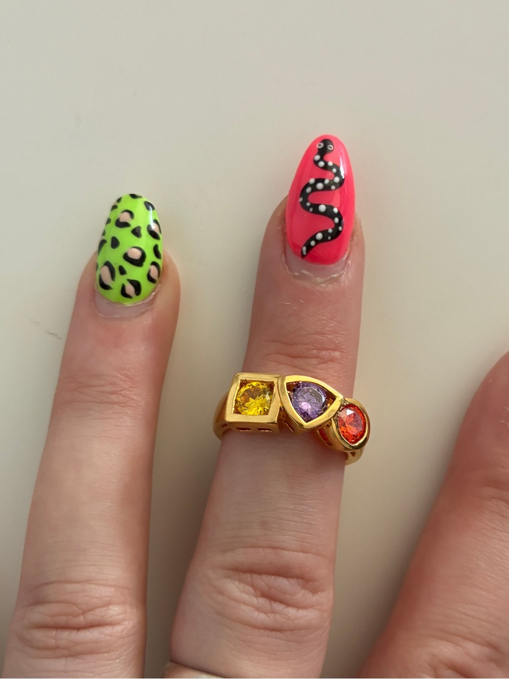 Vintage Colorful Stone Deadstock Ring Size 7.5